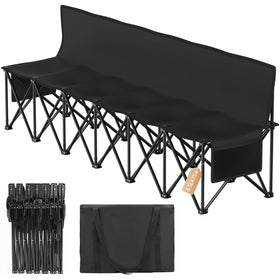 Suteck six-seat folding bench with individual spaces for players.