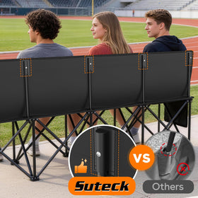 Suteck telescopic support frame provides stable balance on uneven ground.