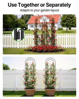 Suteck Vertical garden trellis saves ground space for vegetables.