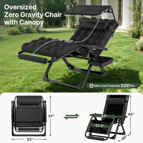 Suteck XXL lounge chair with removable cushion and headrest for extended comfort.