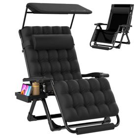 Suteck zero gravity chair with canopy offering shade for outdoor lounging.