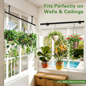 SUTINE heavy-duty wall hanger with threaded connections provides lasting plant support.