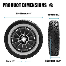Sutmorly 8-inch front wheel for Toro replacement enhances traction on damp grass