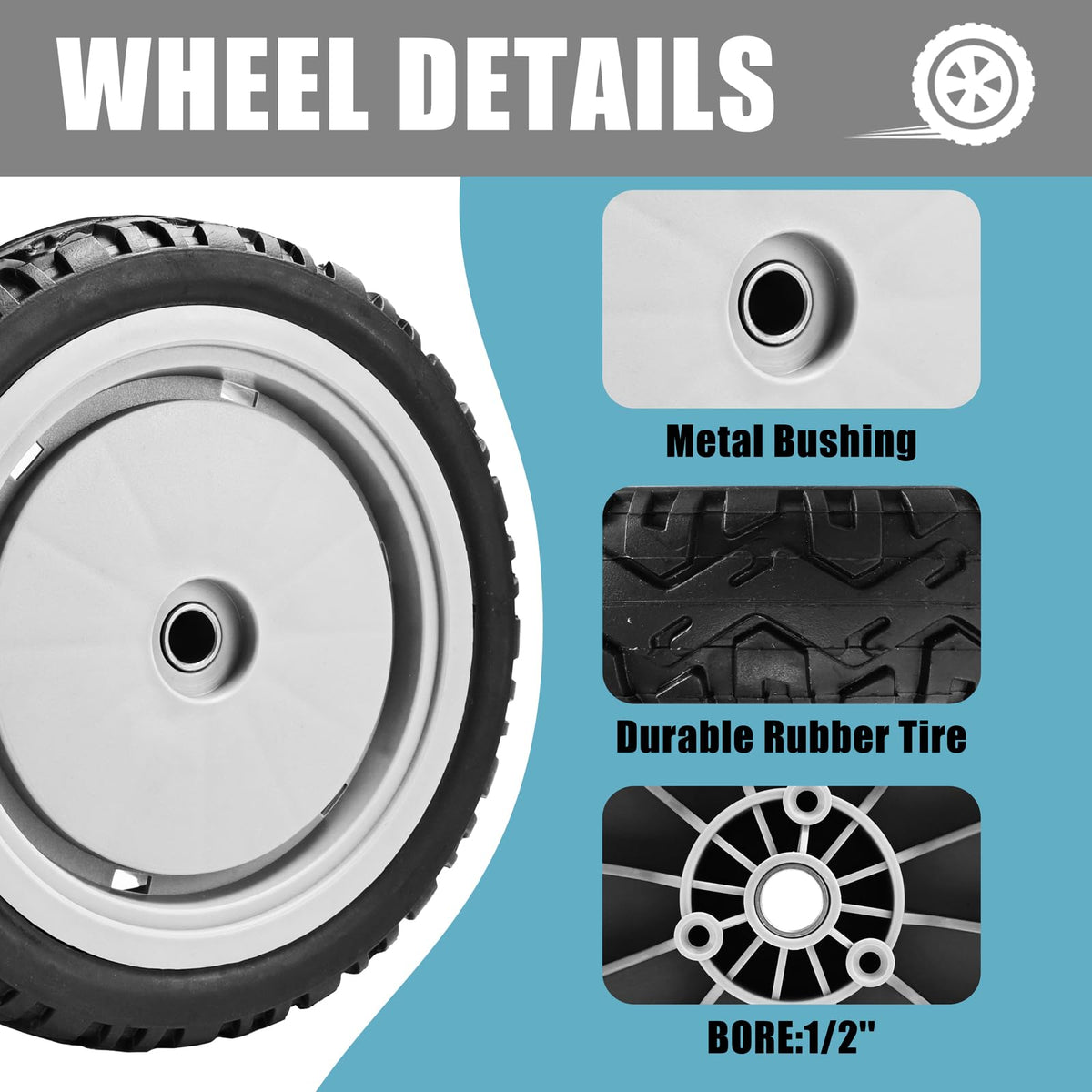 Sutmorly 8-inch front wheel for Toro provides steady rolling for mowing efficiency