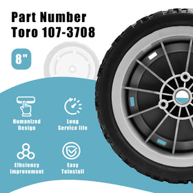 Sutmorly 8-inch front wheel for Toro reduces slipping on soft ground