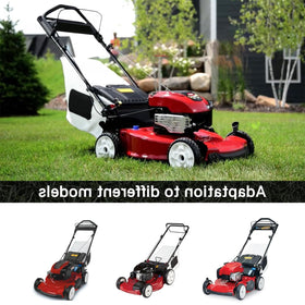 Sutmorly durable rear drive wheel improves lawn-mowing control.