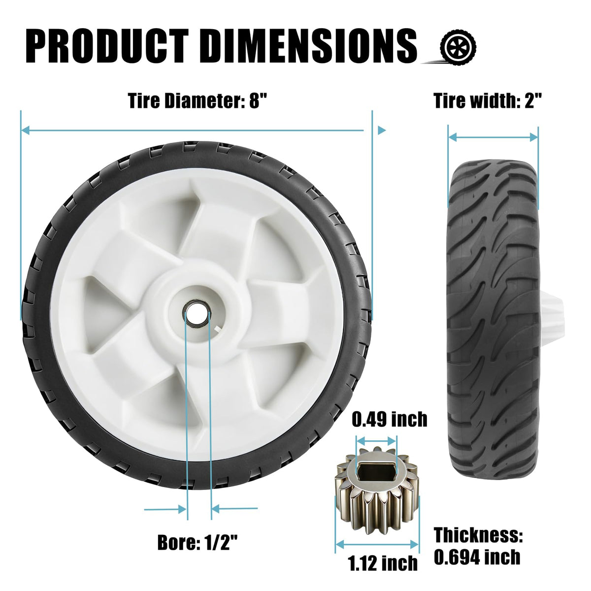 Sutmorly metal gear wheel offers longer life for Toro mowers.
