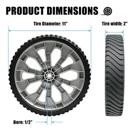 Sutmorly 2-inch wide rear wheel enhances stability on uneven lawns