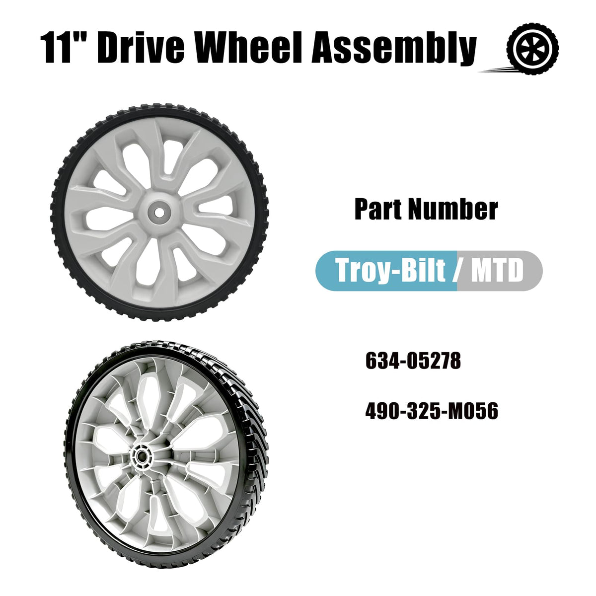 Sutmorly two-pack rear wheel assembly for quick mower repairs