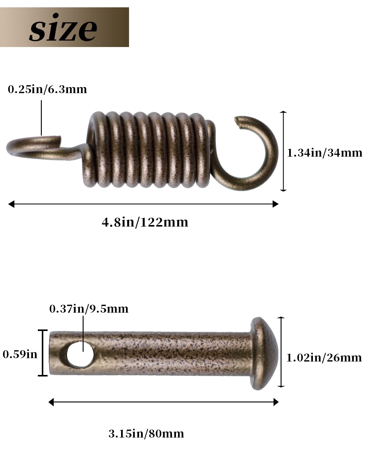 SUUJI pin plug hardware close-up highlighting rust-proof steel for secure setup.