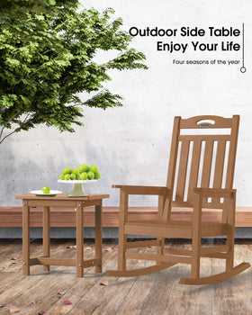 SUUNYN 17-inch HDPE Adirondack end table beside seating, compact design