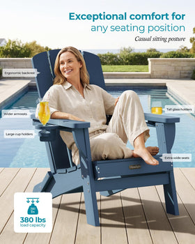 SUUNYN Adirondack chair with cup holder for easy beverage access
