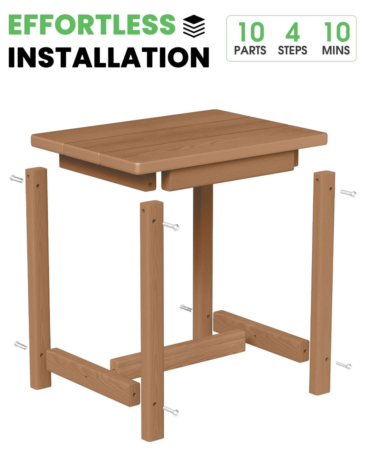 SUUNYN Adirondack table on patio with drinks, sturdy surface