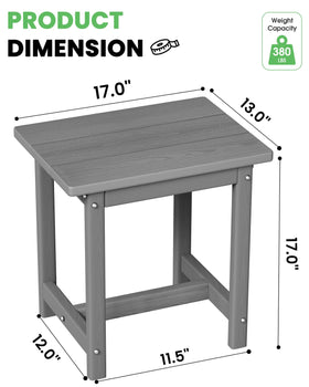 SUUNYN compact balcony side table grey beside a chair