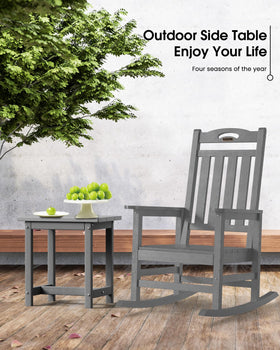 SUUNYN HDPE Adirondack side table compact size beside a seating area