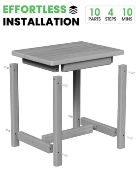 SUUNYN poolside side table grey near towels and Sun