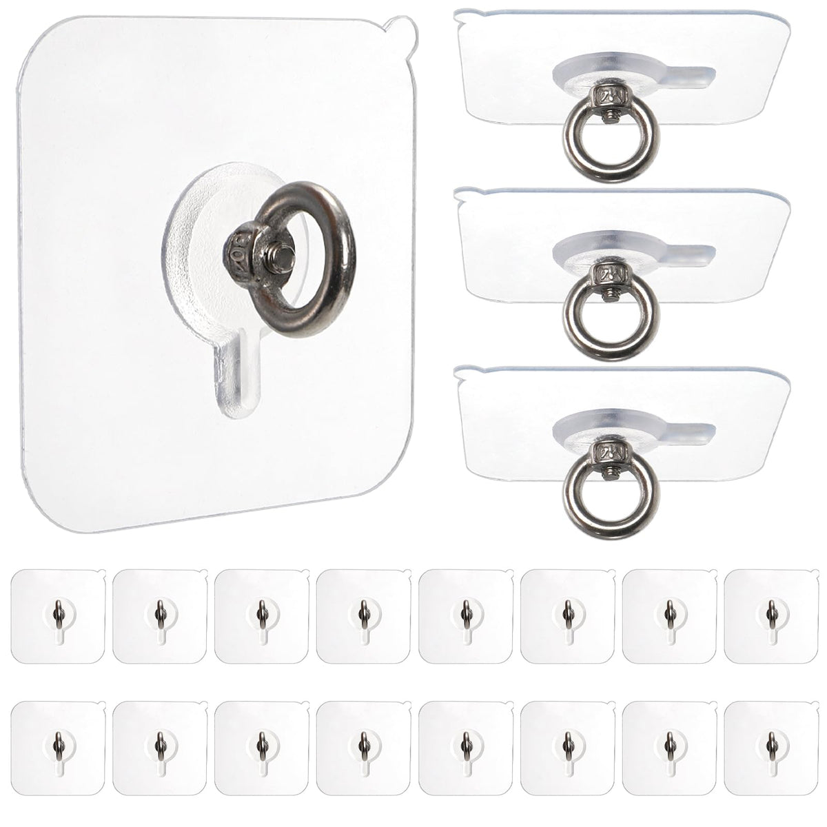 Suwimut 20-pack adhesive ceiling hooks for drill-free mounting of lights and decor