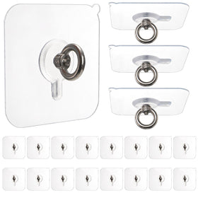 Suwimut 20-pack adhesive ceiling hooks for drill-free mounting of lights and decor
