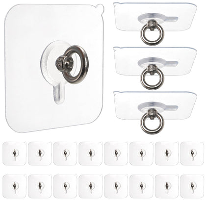 Suwimut 20-pack adhesive ceiling hooks for drill-free mounting of lights and decor