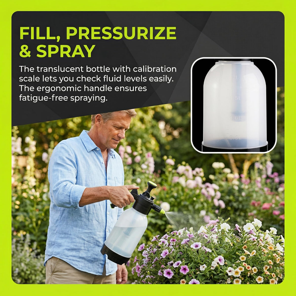Suwimut ergonomic pump handle reduces wrist fatigue.