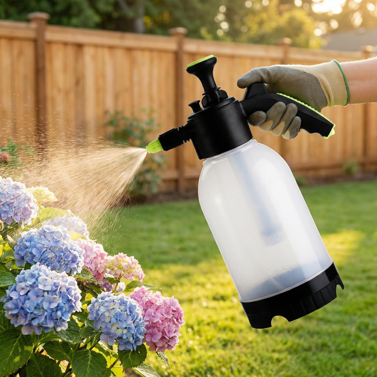 Suwimut multipurpose sprayer suited for lawn, garden and home cleaning.
