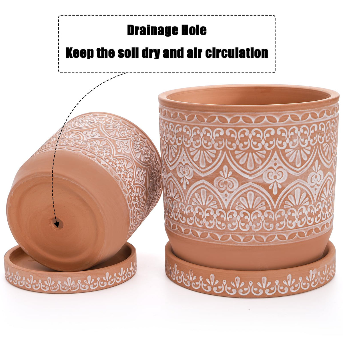 Suwimut pot with drainage hole ensures proper watering and root health.