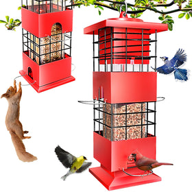 Suwui outdoor bird feeder blocks squirrels with weight-activated mechanism, preserving seed.