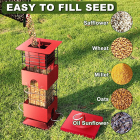Suwui heavy-duty metal construction withstands weather and wildlife.