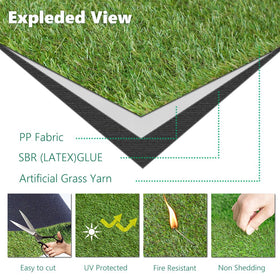 SUWUYUE 20mm thick turf in sunny corner looks lush.