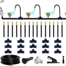 Suyeah drip irrigation kit with 49-21ft tubing for efficient garden watering