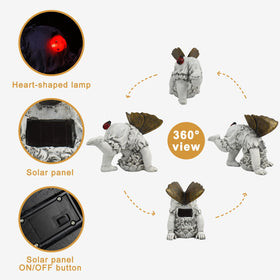 Suyorpe Solar Fairy Garden Statue night light creates warm ambiance on patios