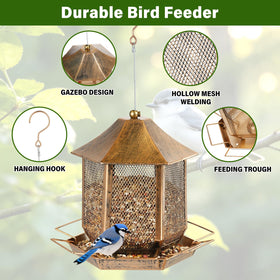 Suyue Y feeder's drainage holes prevent seed clumping after rain.