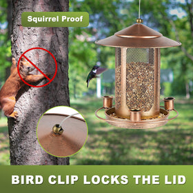 Suyue Y bird feeder 360-degree port enabling all-around feeding access.