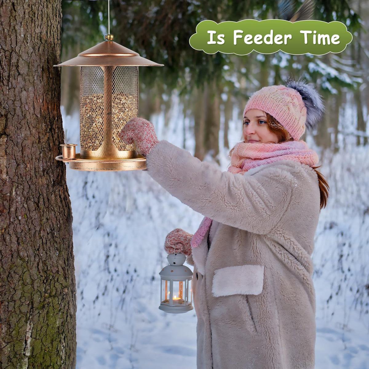 Suyue Y bird feeder hanging design ready for tree or porch mounting.