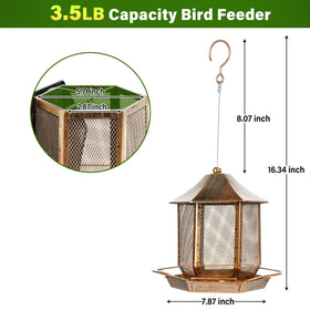 Suyue Y outdoor hanging feeder shows rust-resistant metal for durability.