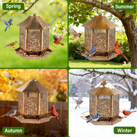 Suyue Y bird feeder is easy to fill and monitor.