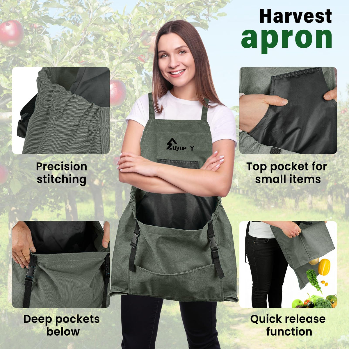 Suyue Y inner 600D lining: waterproof protection during harvest.