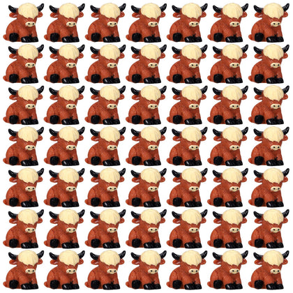 Suzile 50-pcs resin Highland cow figurines pack for versatile indoor decor