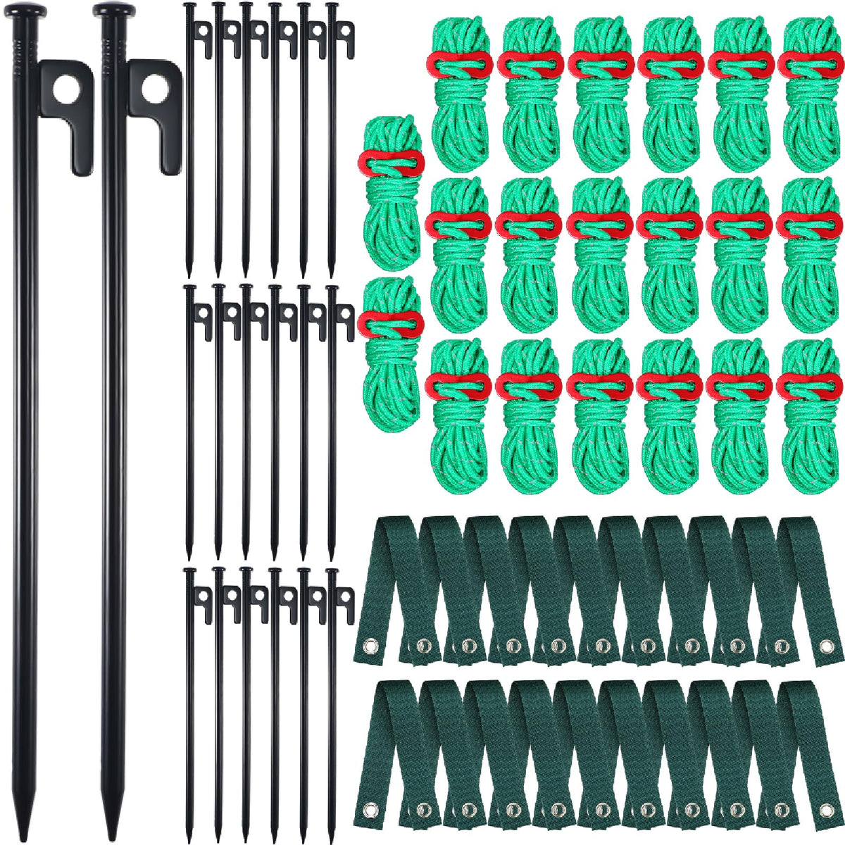 Suzile 60 Pcs Tree Stake Kit with steel stakes for wind protection.