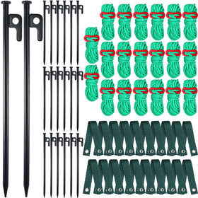 Suzile 60 Pcs Tree Stake Kit with steel stakes for wind protection.