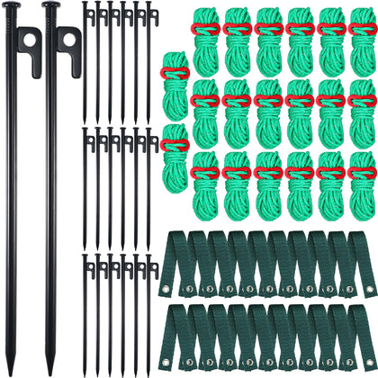 Suzile 60 Pcs Tree Stake Kit with steel stakes for wind protection.