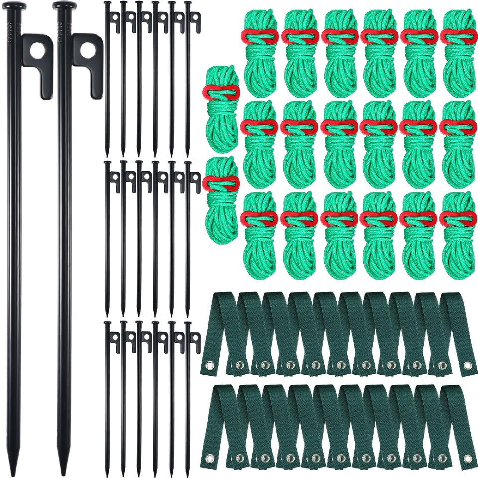 Suzile 60 Pcs Tree Stake Kit with steel stakes for wind protection.