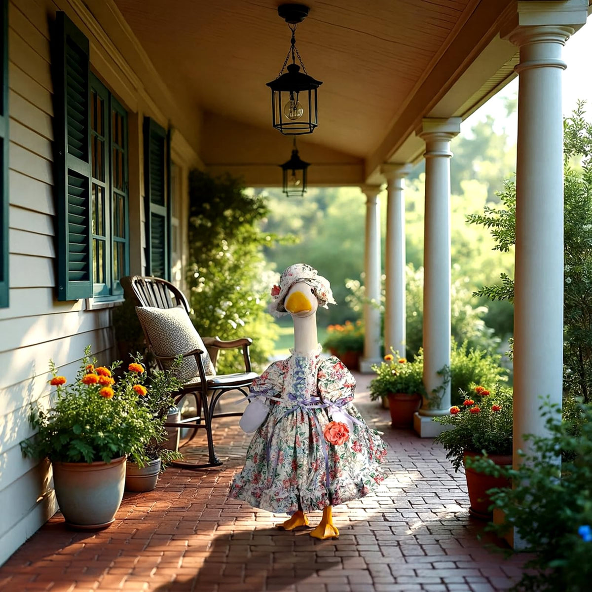 Suzile country rose pattern costume for 23inch geese boosts visual appeal