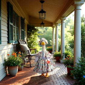 Suzile country rose pattern costume for 23inch geese boosts visual appeal