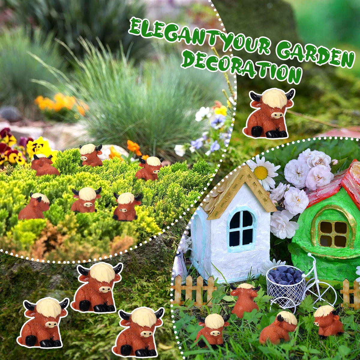 Suzile desk decor Highland cow figurines add charm to workspace