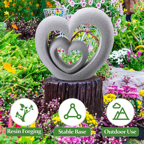 Suzile double-heart garden centerpiece evokes unity and affection in any landscape