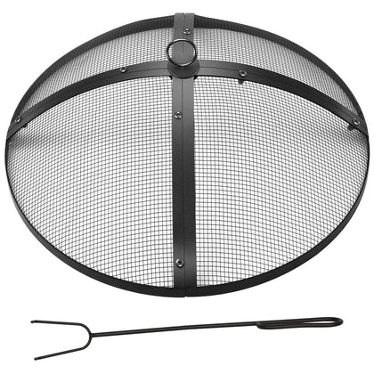 Suzile 22-inch fire pit spark screen with handle for safe placement
