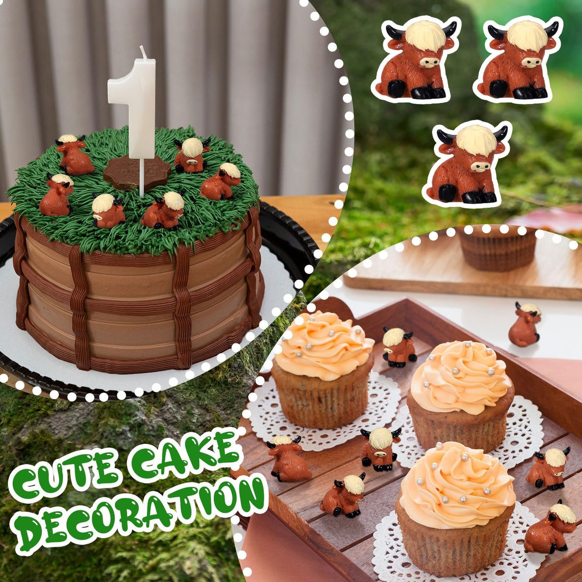 Suzile garden decor Highland cow figurines brighten outdoor spaces