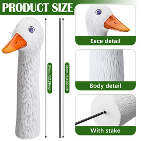 Suzile goose garden stake white and yellow colors brighten the lawn.