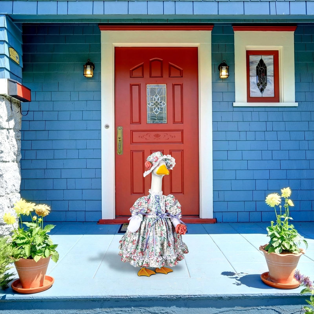 Suzile goose hair accessory completes a coordinated rural porch display